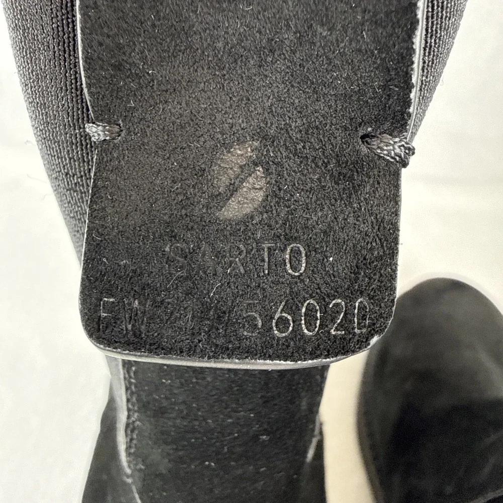 Franco Sarto Bellina Black Suede Ankle Boots Woman's Sz 8M